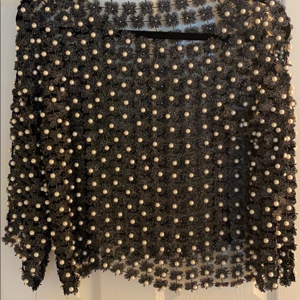 Vintage Pearls Mesh Top
